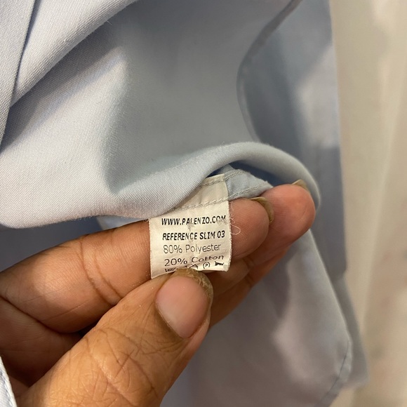 Palenzo Collezioni Men's Button Down Shirt,light blue, (Euro 39/40)US 15.5 - Picture 6 of 7